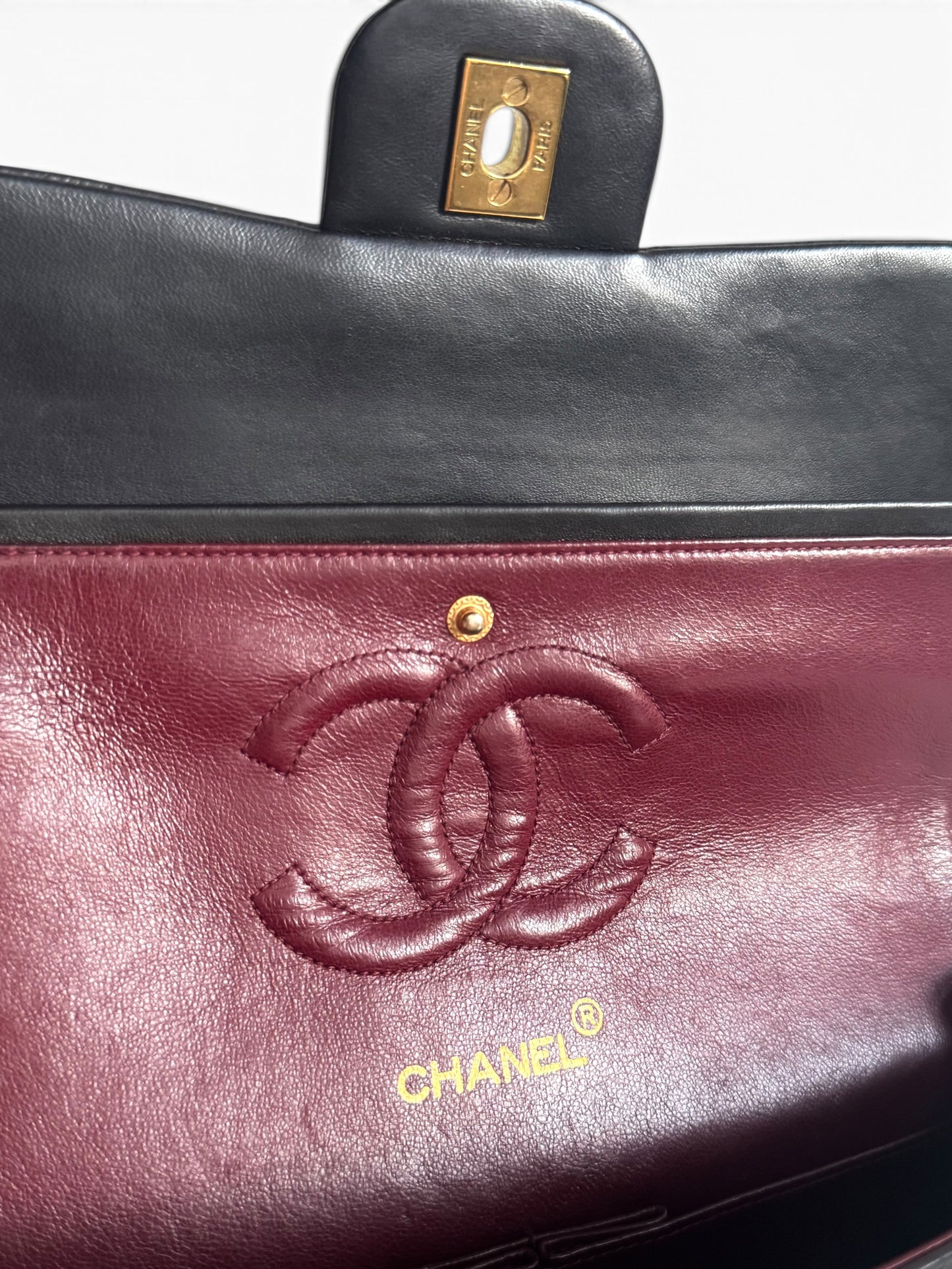 CHANEL Lambskin Quilted Medium Double Flap