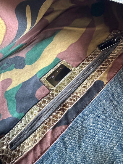 FENDI Denim Snakeskin Mama Baguette