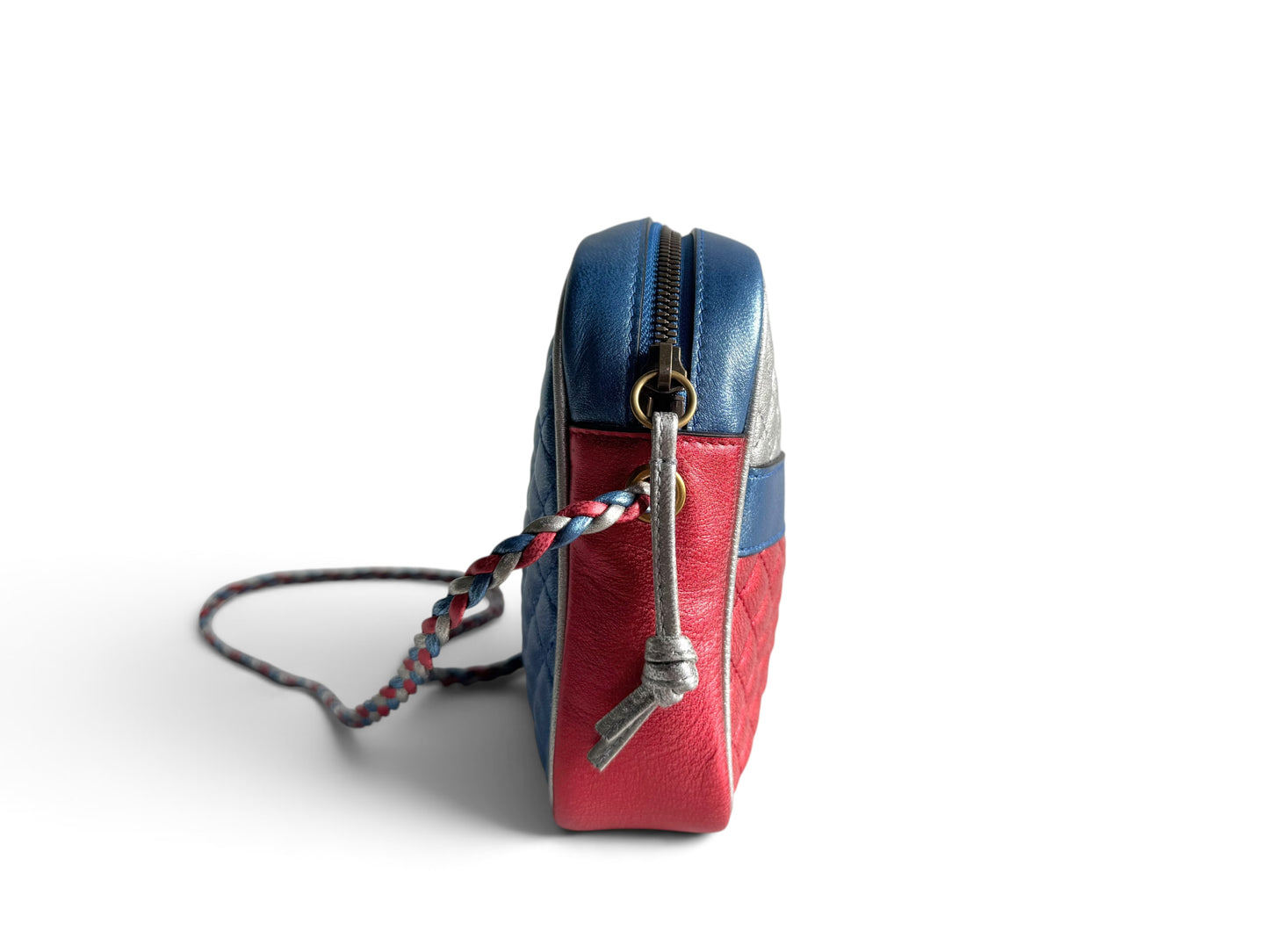 GUCCI Laminated Nappa Trapuntata Small Zumi Shoulder Bag