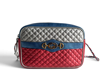 GUCCI Laminated Nappa Trapuntata Small Zumi Shoulder Bag