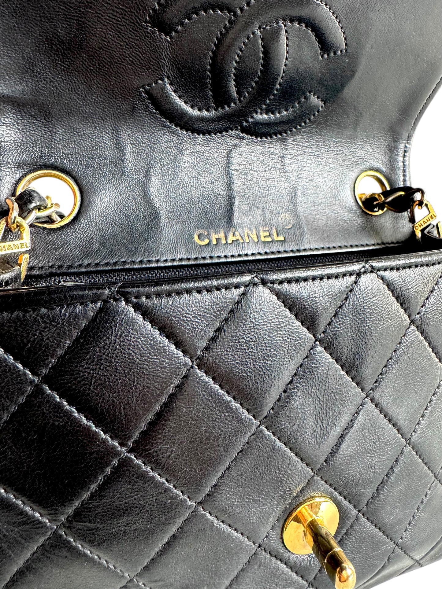 CHANEL Lambskin Matelasse Mini Flap Bag