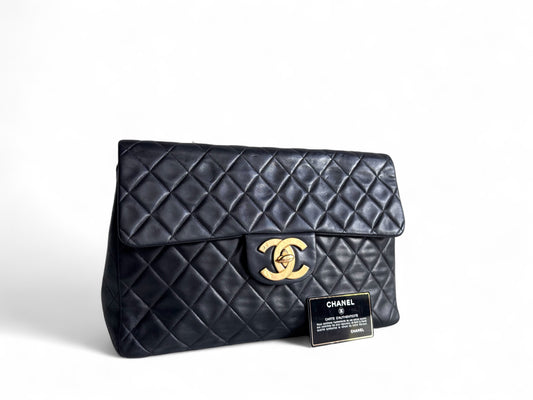 CHANEL Lambskin Quilted XL Jumbo Single Flap Bag