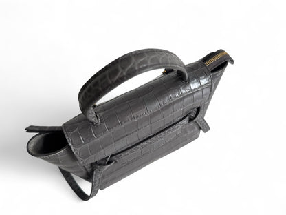 CELINE Calfskin Crocodile Embossed Nano Belt Bag