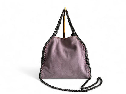STELLA MCCARTNEY Shaggy Deer Mini Falabella Fold Over Tote Purple