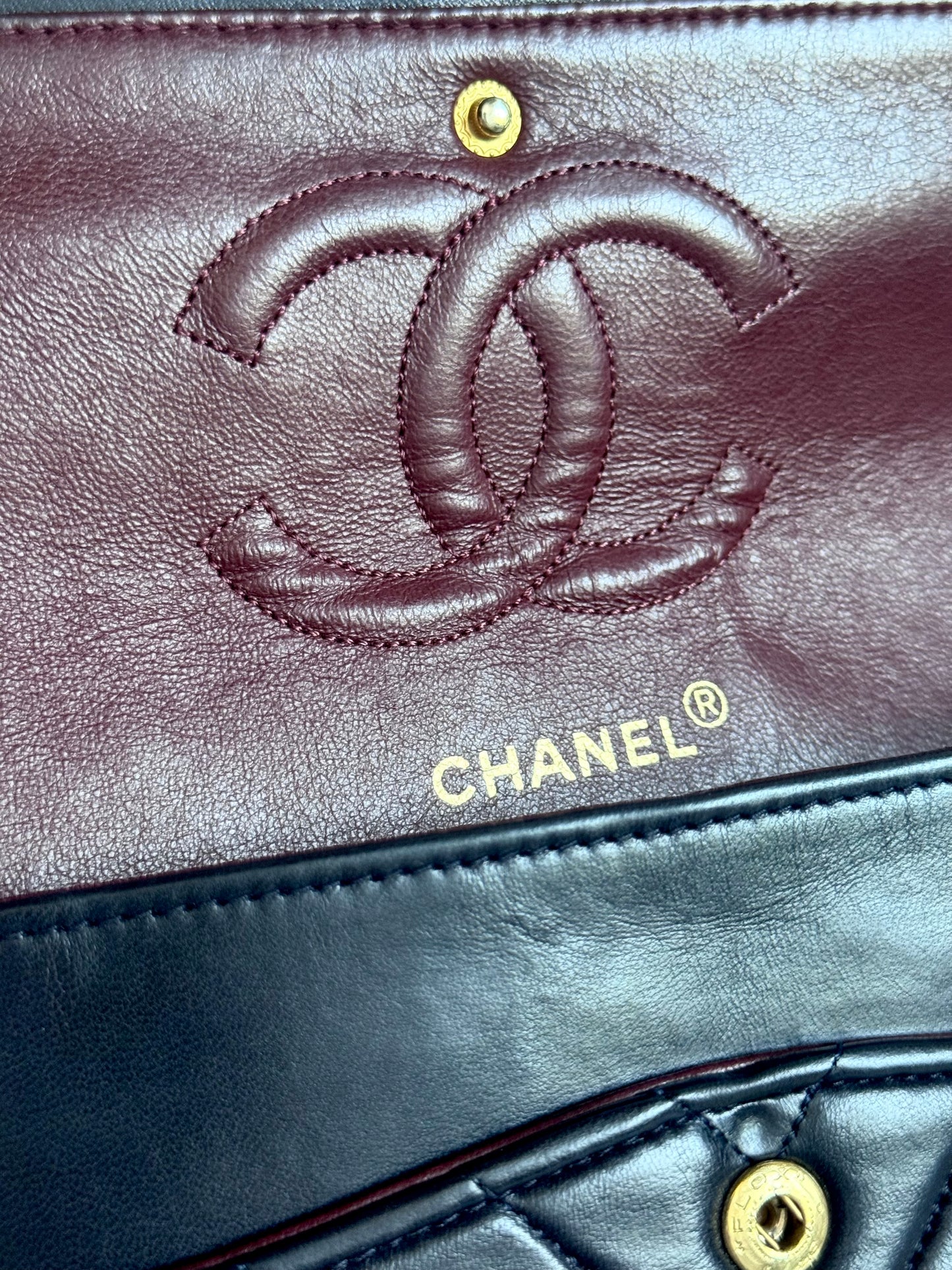 CHANEL Lambskin Chevron Medium Double Flap Bag