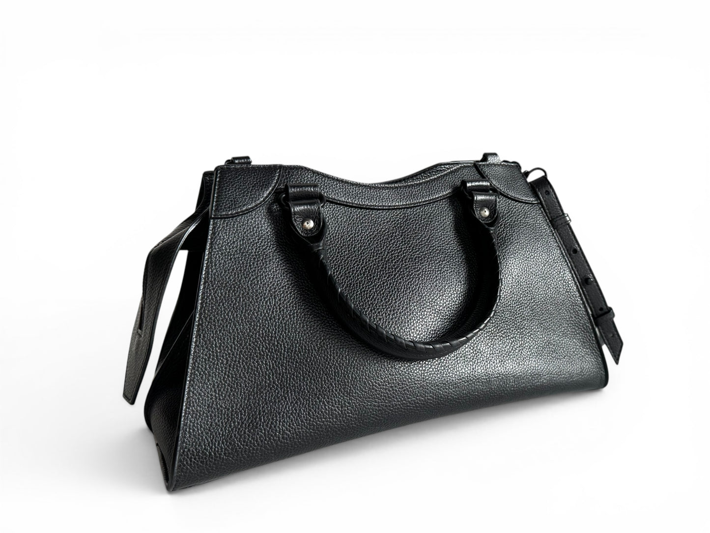 BALENCIAGA Grained Calfskin Neo Classic Black Hardware S City