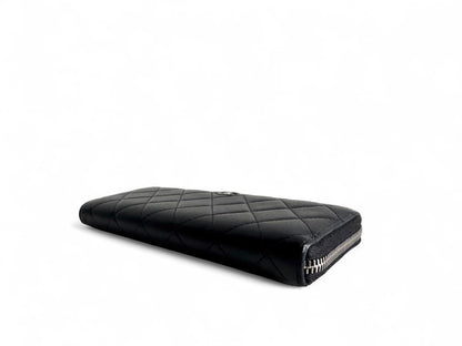 CHANEL Lambskin Quilted Large Gusset Zip Around Wallet