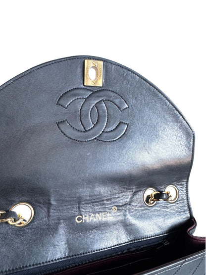 CHANEL Lambskin Half Moon Flap Bag