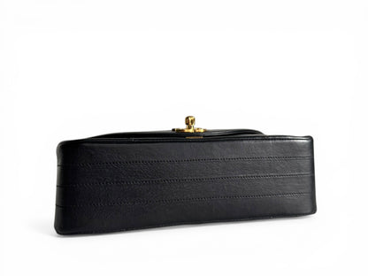 CHANEL Lambskin Half Moon Flap Bag
