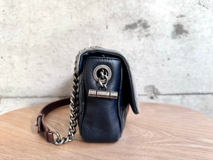 CHANEL 
Iridescent Calfskin Tri-Color Country Chic Flap
