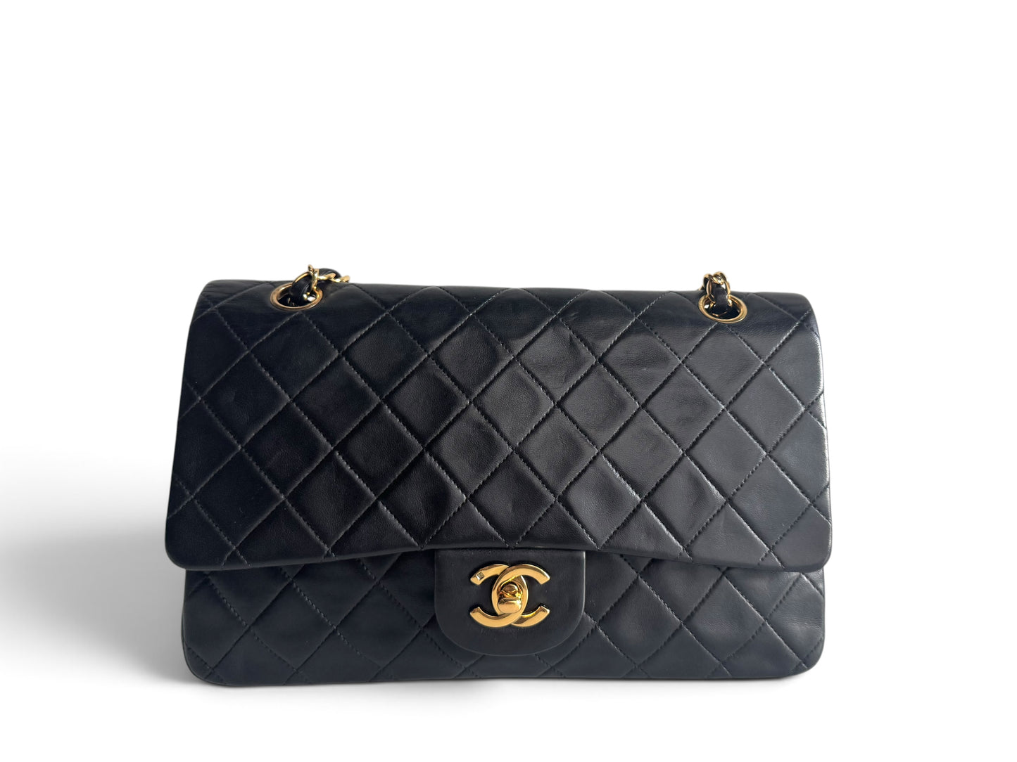 CHANEL Lambskin Quilted Medium Double Flap