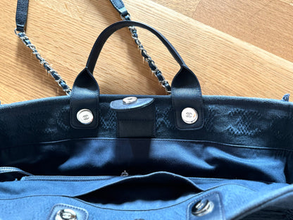 CHANEL Canvas Large Double Face Shopping Tote