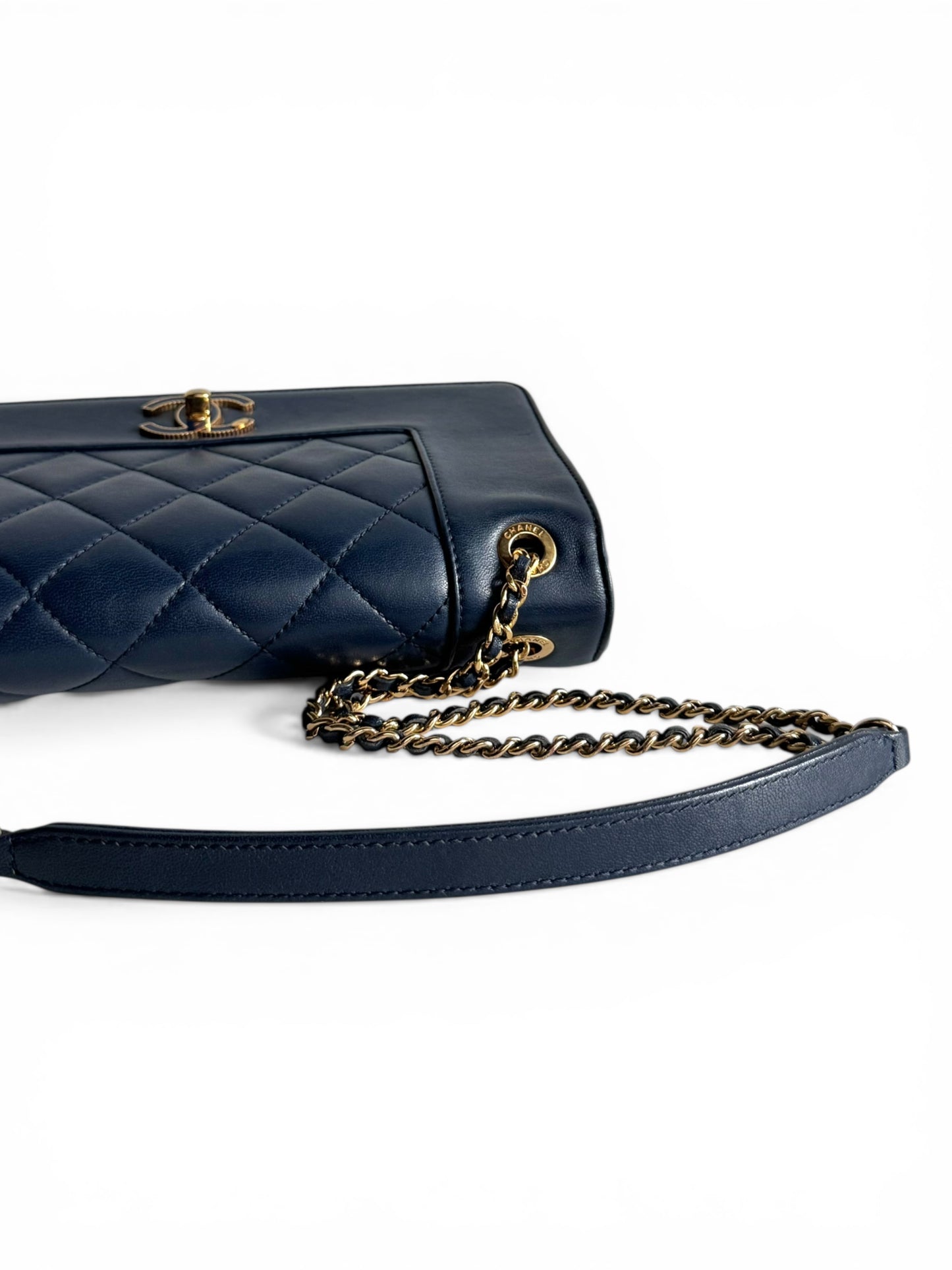 CHANEL Sheepskin Quilted Mademoiselle Flap Bag Tasche
