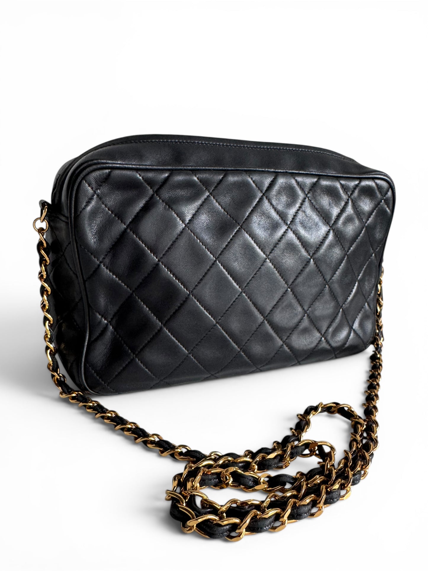 CHANEL Quilted Small Diamond CC Camera Bag