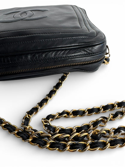 Chanel Black Lambskin CC Tassel Camera Bag