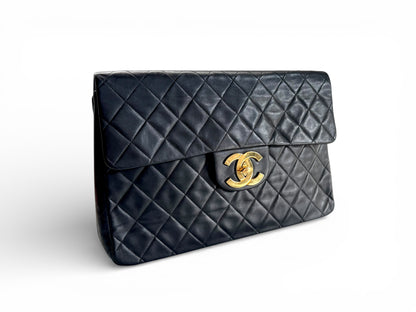 CHANEL Lambskin Quilted XL Jumbo Single Flap Bag