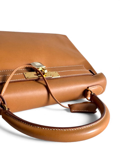 Hermès Box Kelly 28 in Natural with Gold Hardware