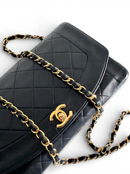 CHANEL Lambskin Diana Quilted Medium Single Flap