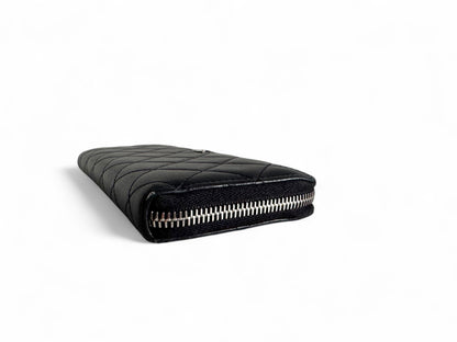 CHANEL Lambskin Quilted Large Gusset Zip Around Wallet