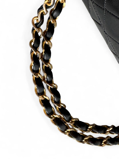 CHANEL Matelasse Double Flap Bag Black