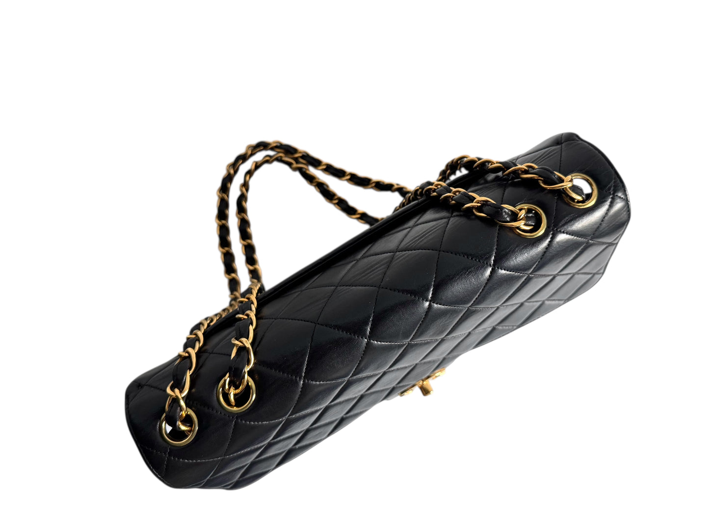 CHANEL Medium Lambskin Matelasse Single Flap Chain Bag