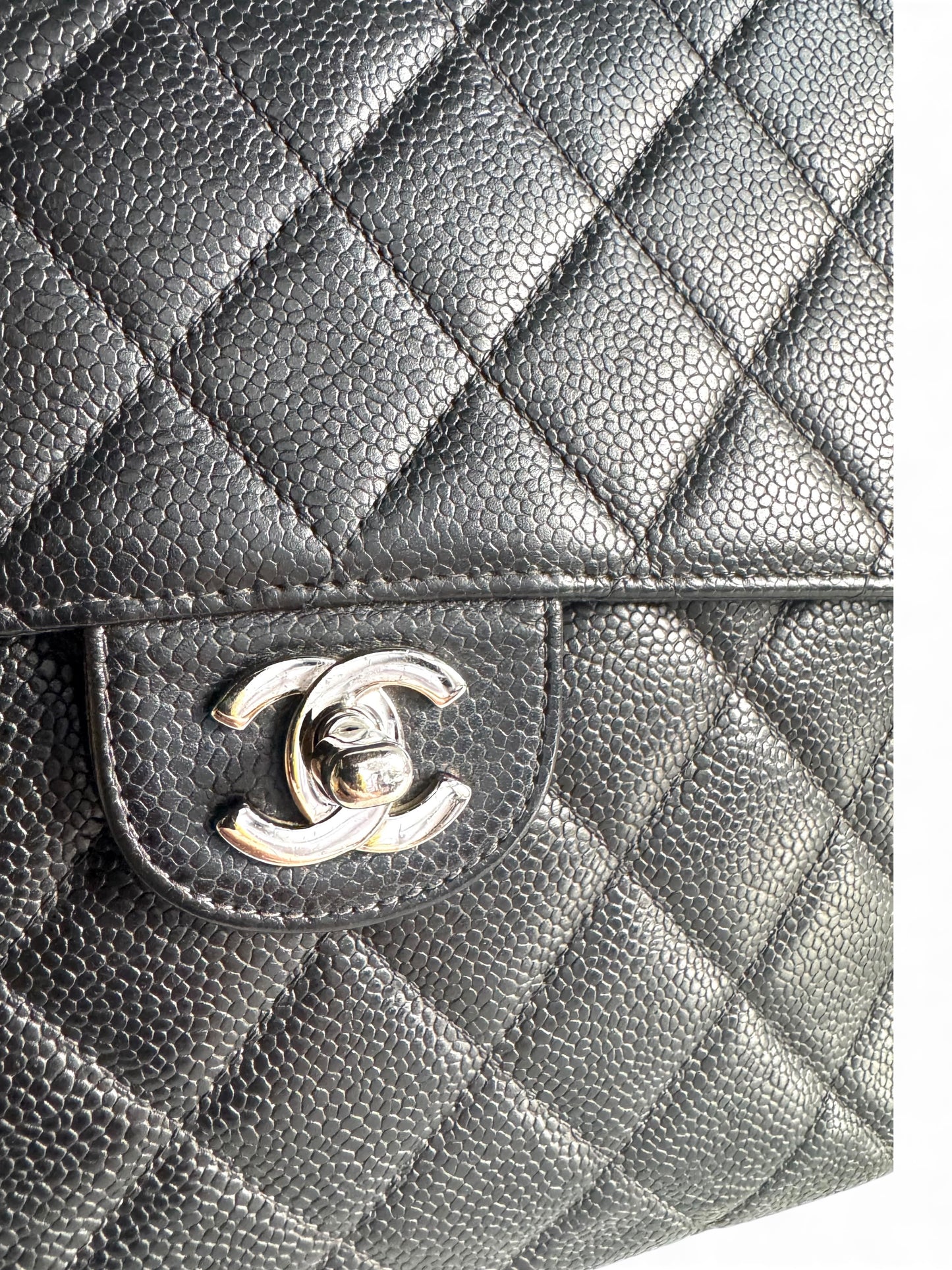 CHANEL Caviar Jumbo Single Flap Bag