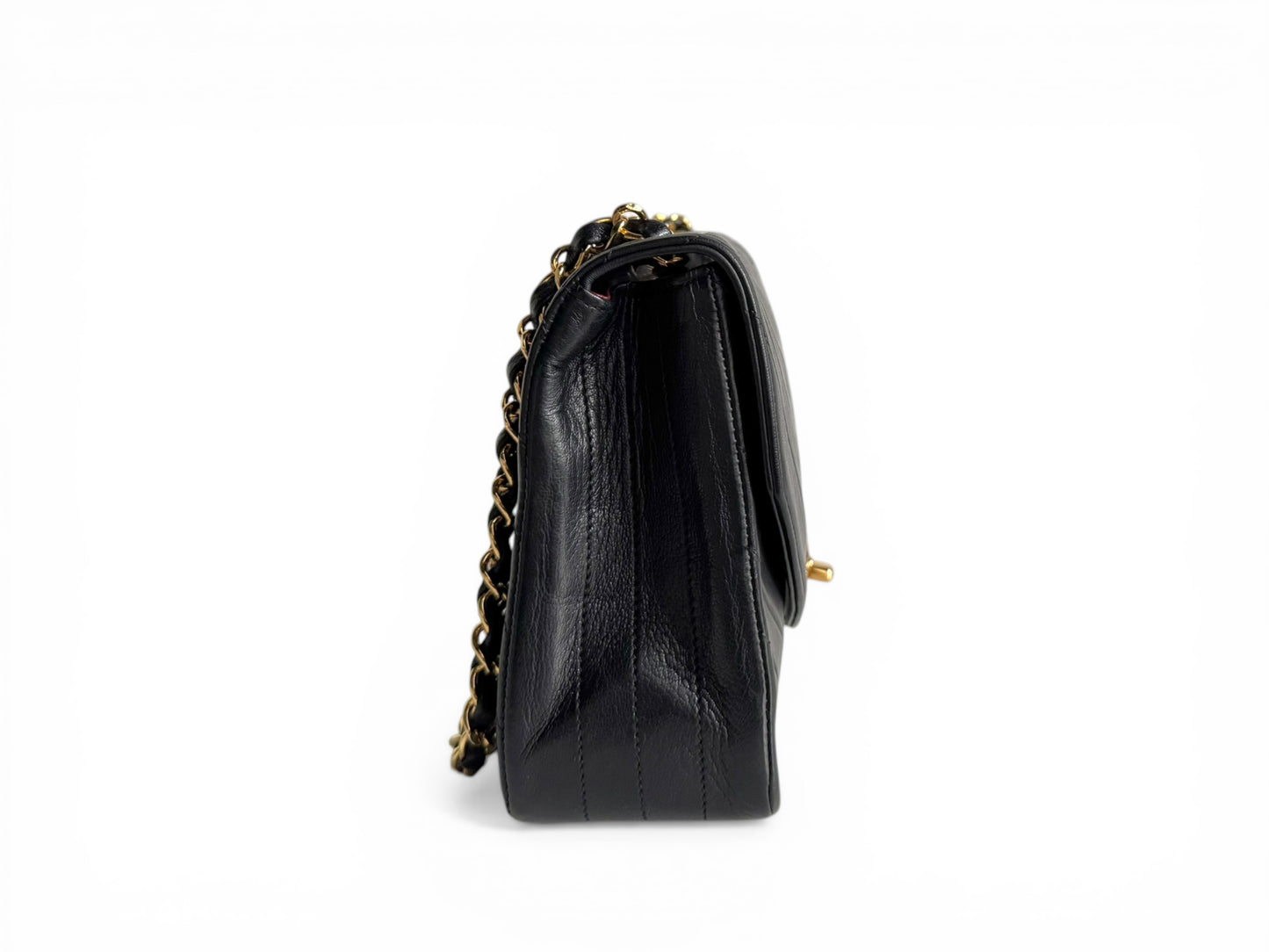 CHANEL Lambskin Half Moon Flap Bag