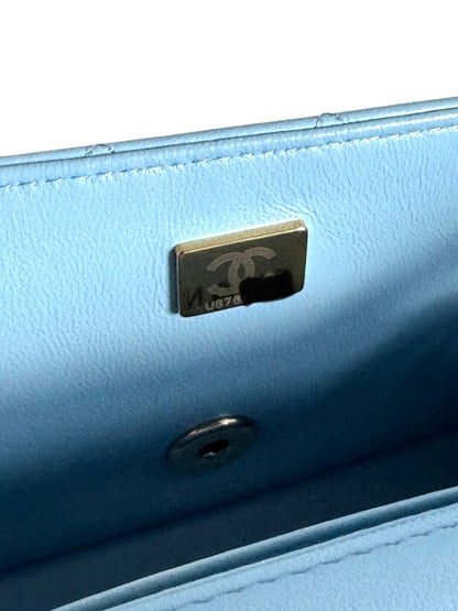 CHANEL Lambskin Quilted Mini Rectangular Flap
