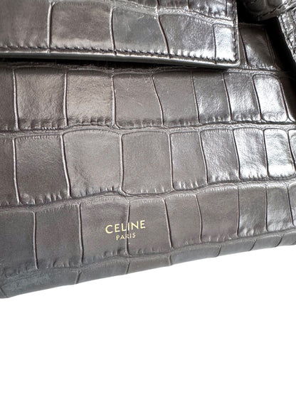 CELINE Calfskin Crocodile Embossed Nano Belt Bag