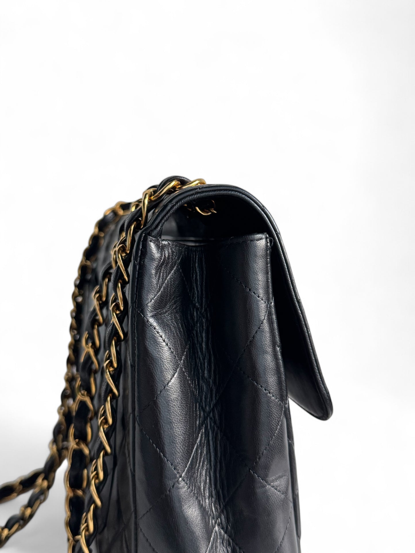 CHANEL Medium Lambskin Matelasse Single Flap Chain Bag