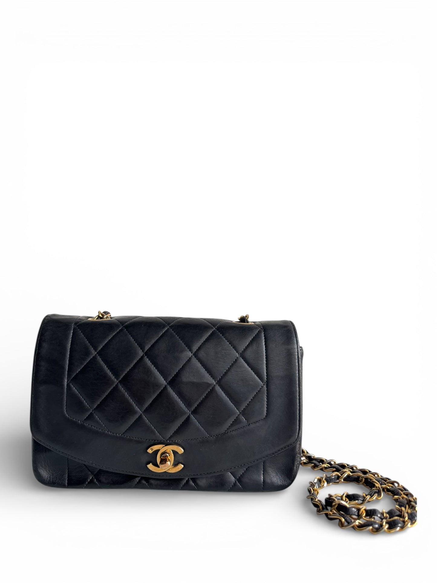 CHANEL Small Lambskin Quilted Diana Flap
