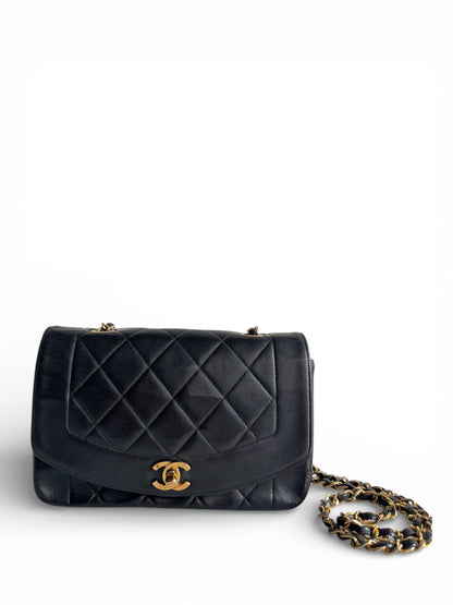 CHANEL Small Lambskin Quilted Diana Flap