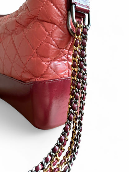 CHANEL Aged Calfskin Quilted Medium Gabrielle Hobo