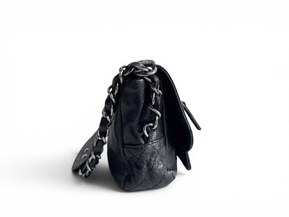 CHANEL Black Quilted Caviar Leather Pocket in the City Flap Shoulder Bag