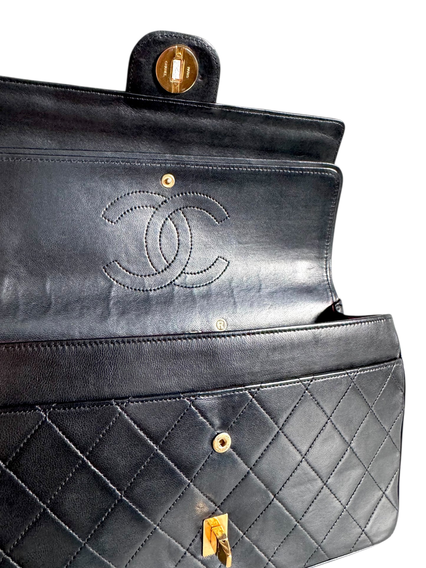 CHANEL Lambskin Medium Mademoiselle Double Flap