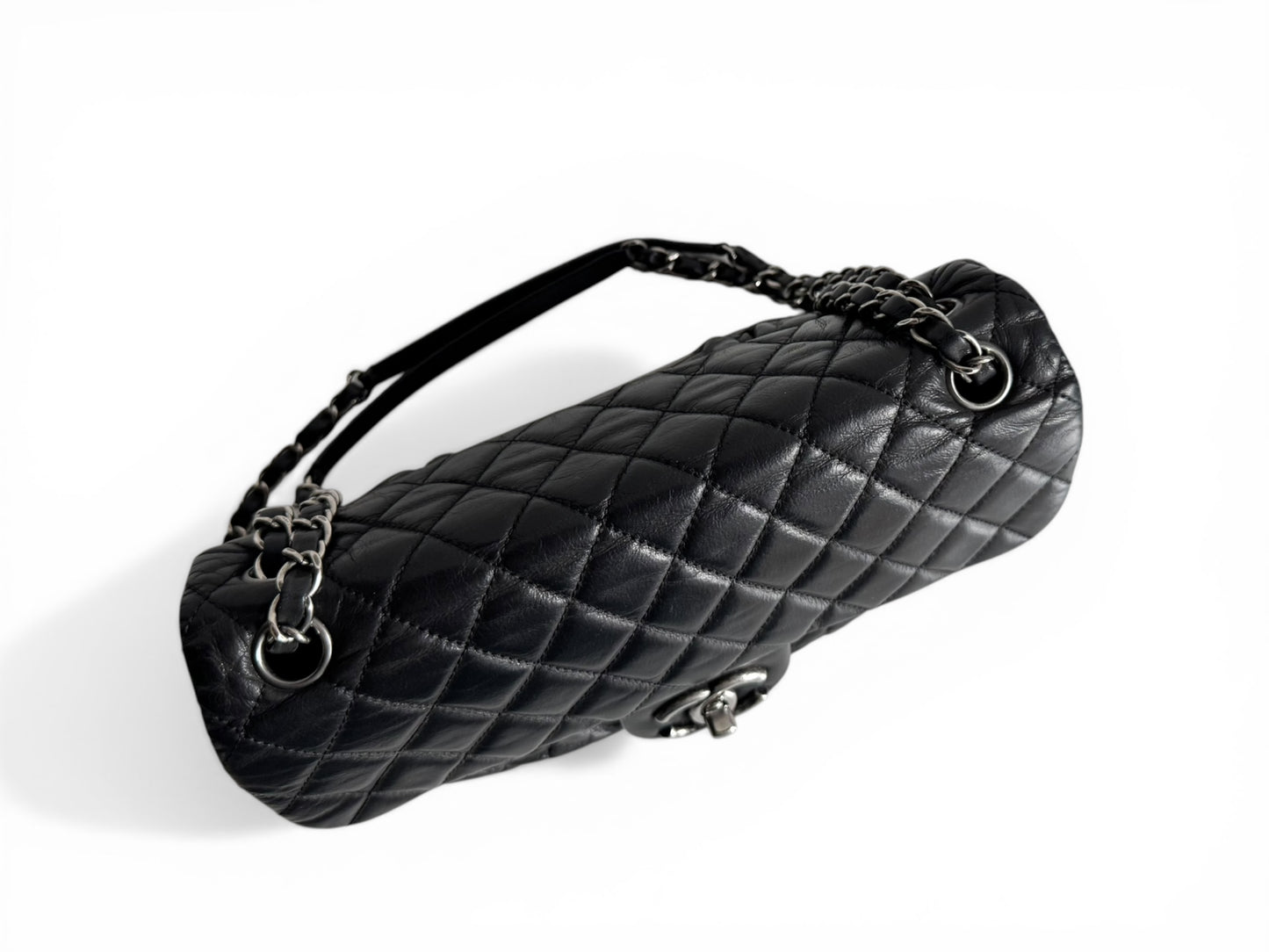 CHANEL Iridescent Lambskin Quilted East West Flap Bag