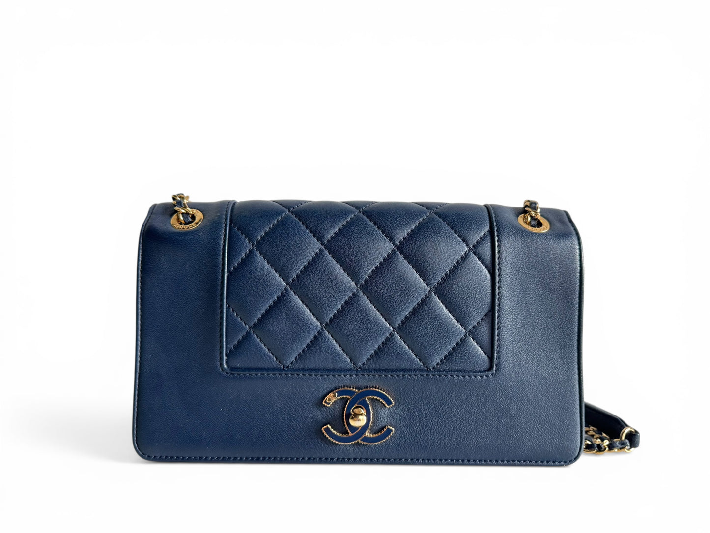 CHANEL Sheepskin Quilted Mademoiselle Flap Bag Tasche