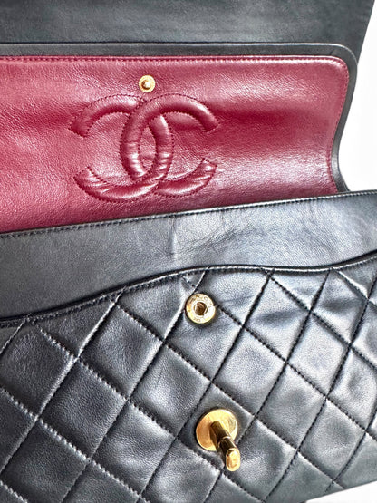 CHANEL Lambskin Quilted Medium Double Flap