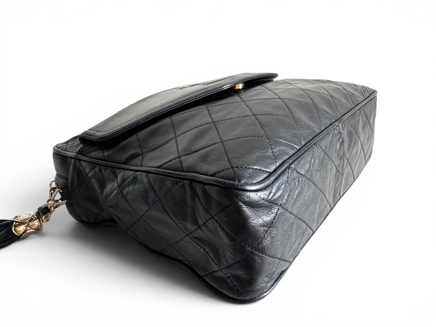 CHANEL Lambskin Quilted Tassel Camera Case