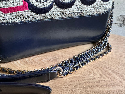 CHANEL Tweed Calfskin Quilted Medium Gabrielle Hobo