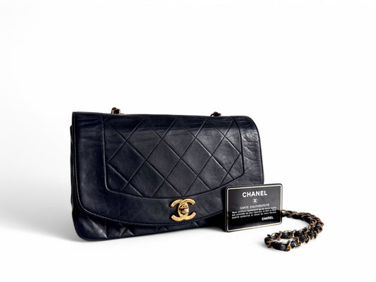 CHANEL Lambskin Diana Small Single Flap