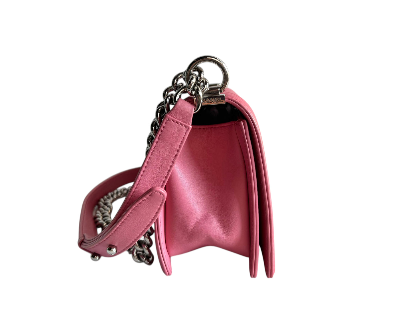 CHANEL Lambskin Chevron Quilted Medium Boy Flap