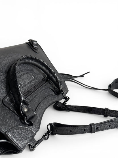 BALENCIAGA Grained Calfskin Neo Classic Black Hardware S City