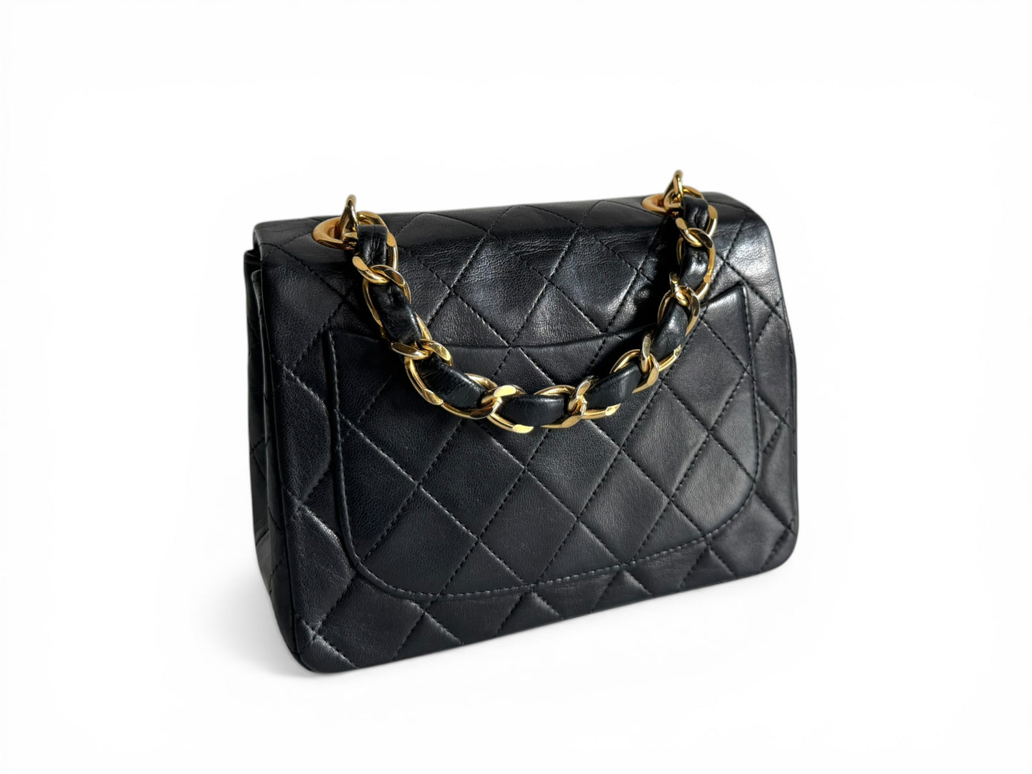 CHANEL Lambskin Mini Flap Chain Handle Bag