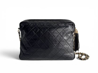 CHANEL Lambskin Quilted Tassel Camera Case
