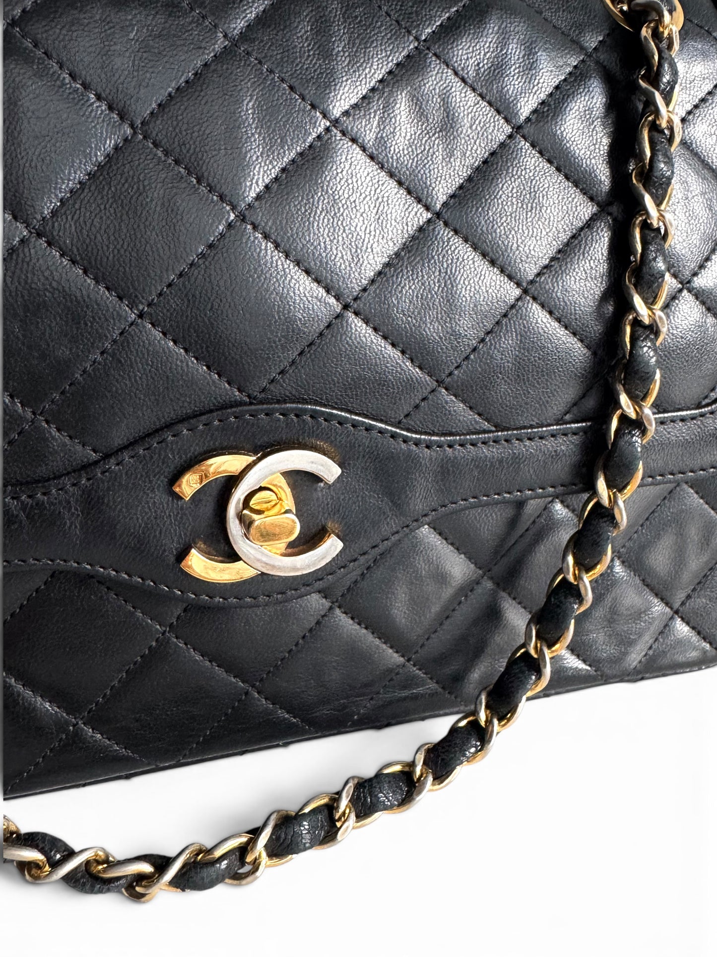 CHANEL Lambskin Quilted Medium Double Flap