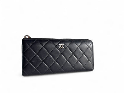 CHANEL Lambskin Quilted Large Gusset Zip Around Wallet