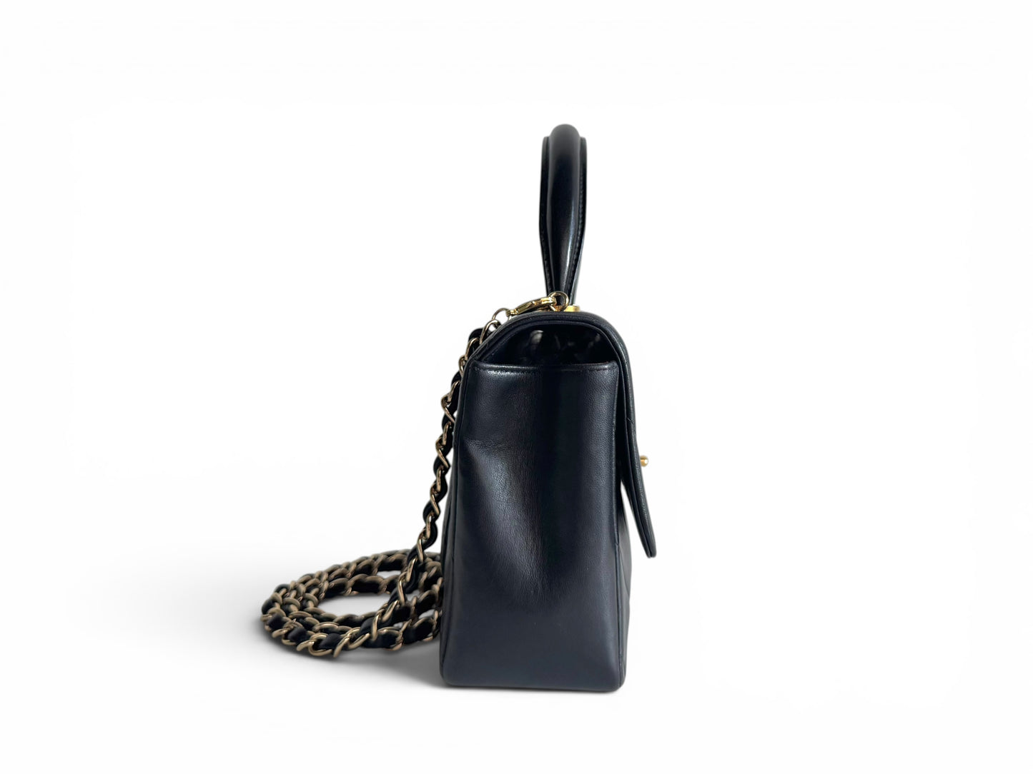 CHANEL Lambskin Chevron Quilted Kelly Flap