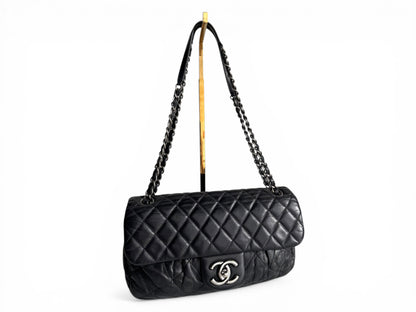 CHANEL Iridescent Lambskin Quilted East West Flap Bag