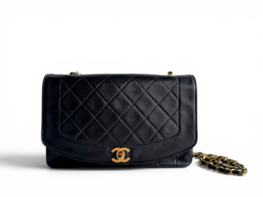 CHANEL Lambskin Diana Quilted Medium Single Flap